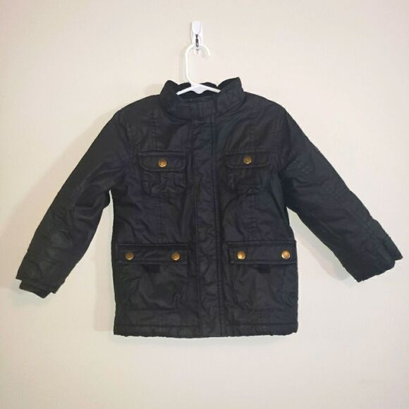 H&M BLACK JACKET WITH SHERPA LINING SIZE 3Y/4Y - Picture 1 of 6